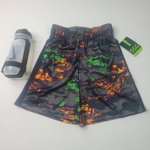 Boys Shorts Training Jungle Print Camo Lime